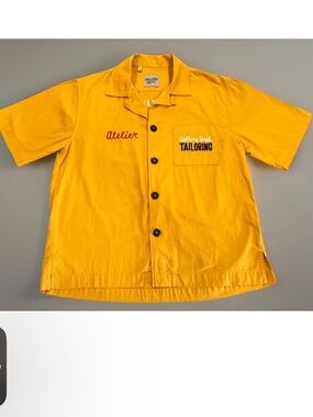 Gallery Dept Yellow Atelier Parker Short Sleeve Button Up Shirt Size Small